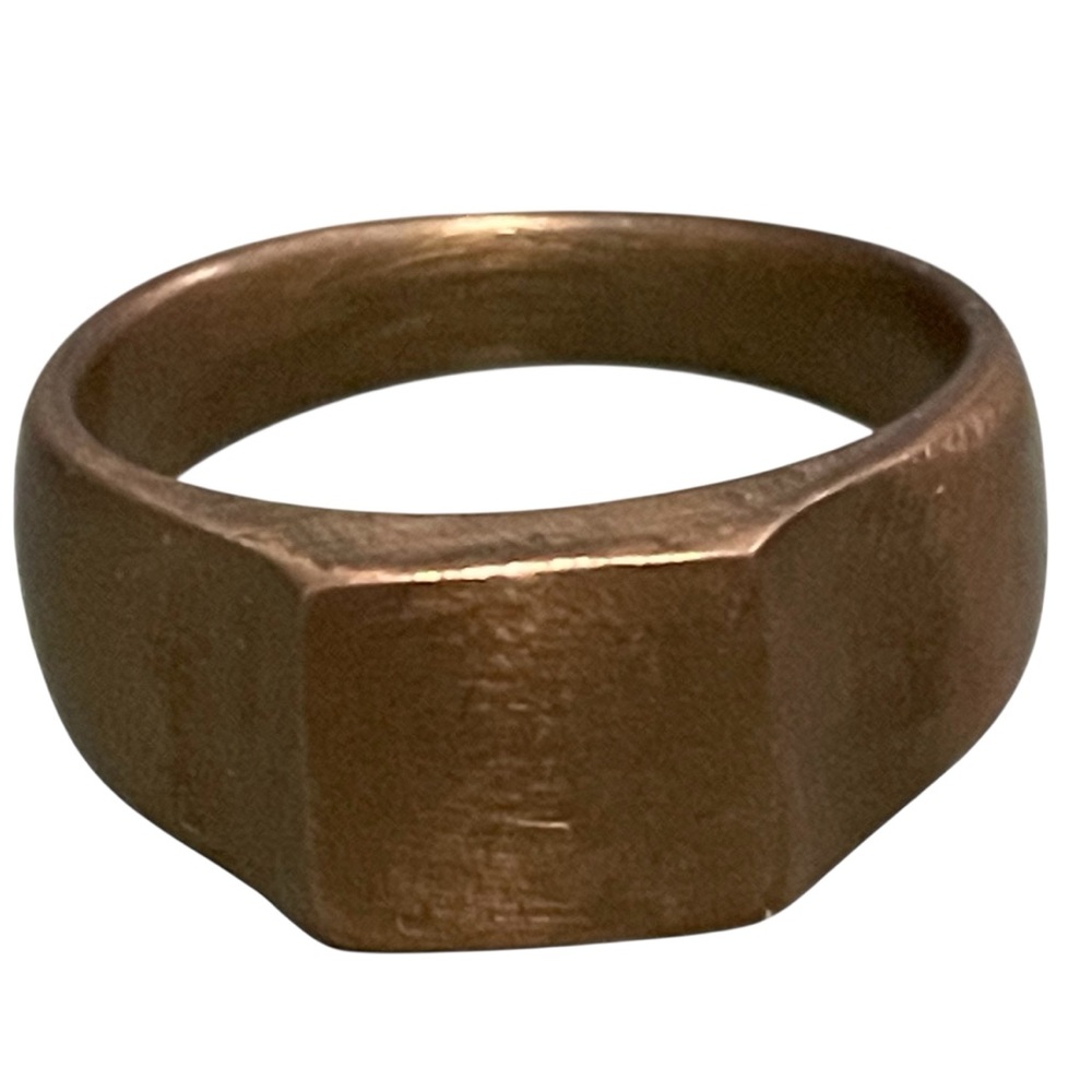 Men Ring Brass Minimalist Modernist Size 12 Vintage Signet Ring